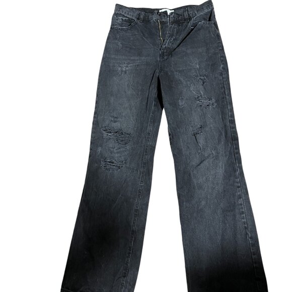 Ardene '90S High Rise Black Ripped Jeans - Picture 1 of 4